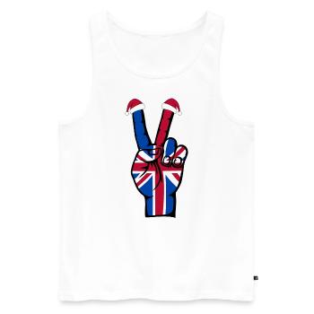 Britische Flagge Weihnachten Peace Symbol - Männer Premium Bio Tank Top - Weiß - Vorne - AI Model Male 178 light (178cm)