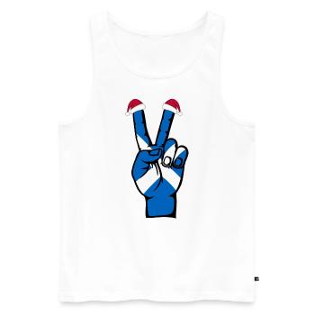 Schottland Flagge Weihnachten Peace Symbol - Männer Premium Bio Tank Top - Weiß - Vorne - AI Model Male 178 light (178cm)