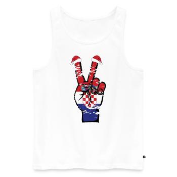 Kroatien Flagge Weihnachten Peace Symbol used - Männer Premium Bio Tank Top - Weiß - Vorne - AI Model Male 178 light (178cm)