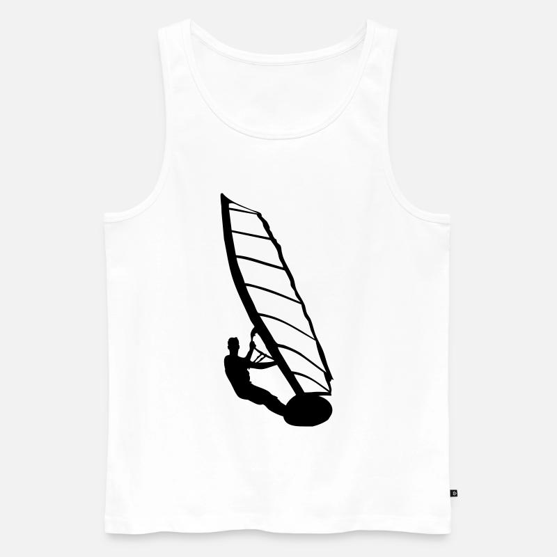 Windsurfer, Surfer, Wassersport, - Männer Premium Bio Tank Top - Weiß