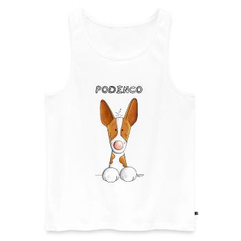 Abenteuerlustiger Podenco - Männer Premium Bio Tank Top - Weiß - Vorne - Michal (187cm)