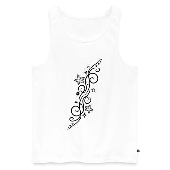 Sternen Tattoo mit Blumen, sehr filigran - Männer Premium Bio Tank Top - Weiß - Vorne - Michal (187cm)