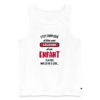 Teenager / Jugendliche / Jugendlicher / Kind - Männer Premium Bio Tank Top - Weiß - Vorne - Michal (187cm)