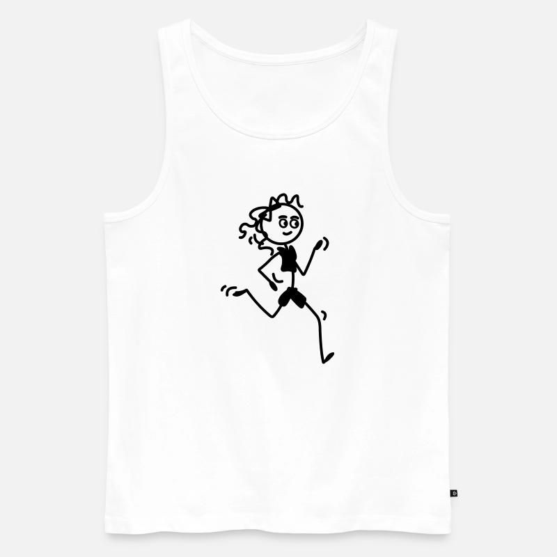 Läuferin Mädchen oder Frau - Männer Premium Bio Tank Top - Weiß