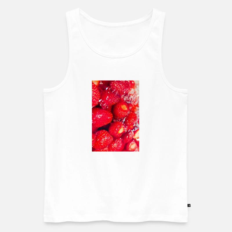 Frische Erdbeeren Erdbeerposter - Männer Premium Bio Tank Top - Weiß