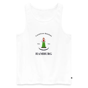 Hamburg Leuchtturm Bunthaus, Handzeichnung - Männer Premium Bio Tank Top - Weiß - Vorne - Michal (187cm)
