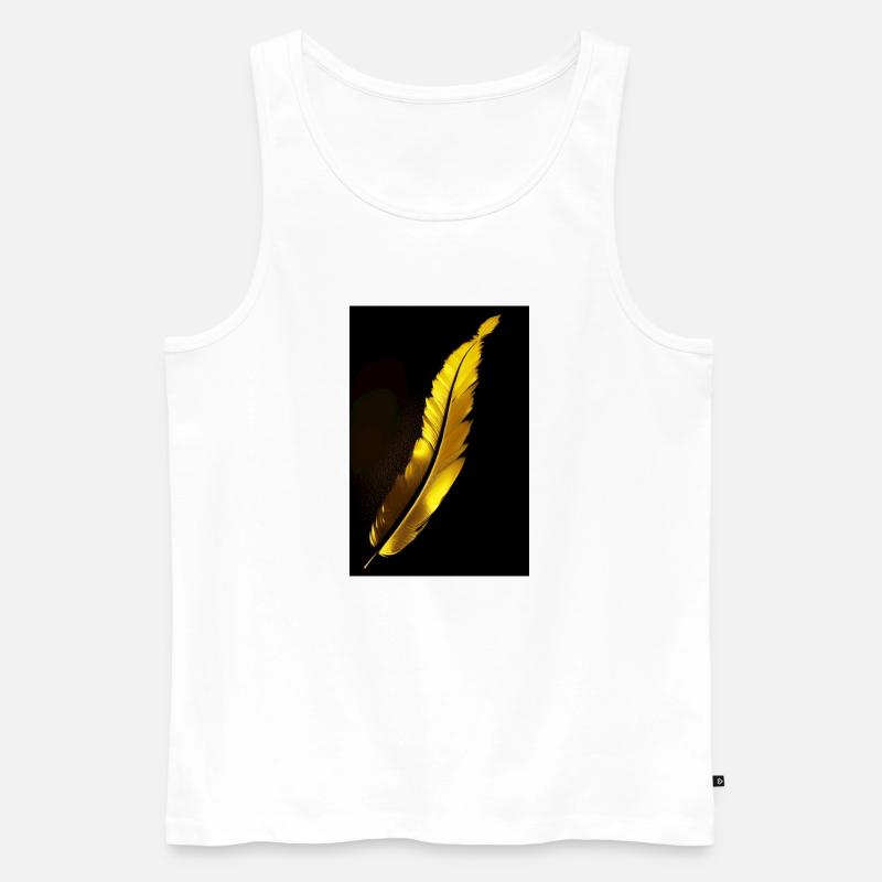 Feder - Männer Premium Bio Tank Top - Weiß