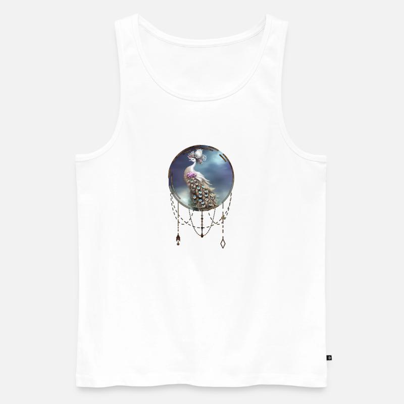 Wunderbarer eleganter Pfau - Männer Premium Bio Tank Top - Weiß