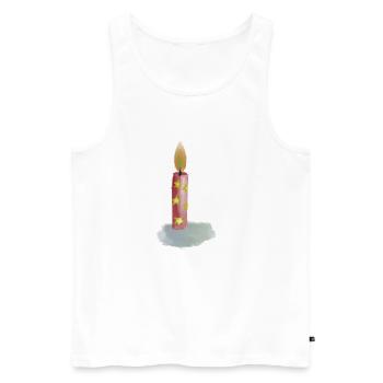Hand Drawn Birthday Candle with Stars - Men's Premium Organic Tank Top - white - Front - Michal (187cm)