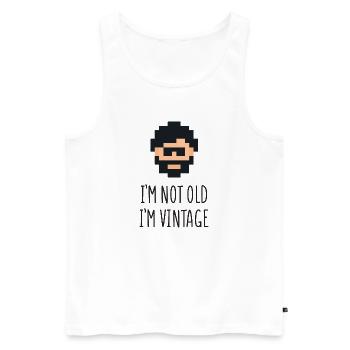 Ich bin nicht alt Ich bin Vintage - Männer Premium Bio Tank Top - Weiß - Vorne - Michal (187cm)