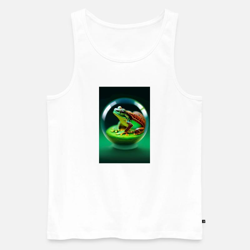 Frosch in einer Kugel - Männer Premium Bio Tank Top - Weiß