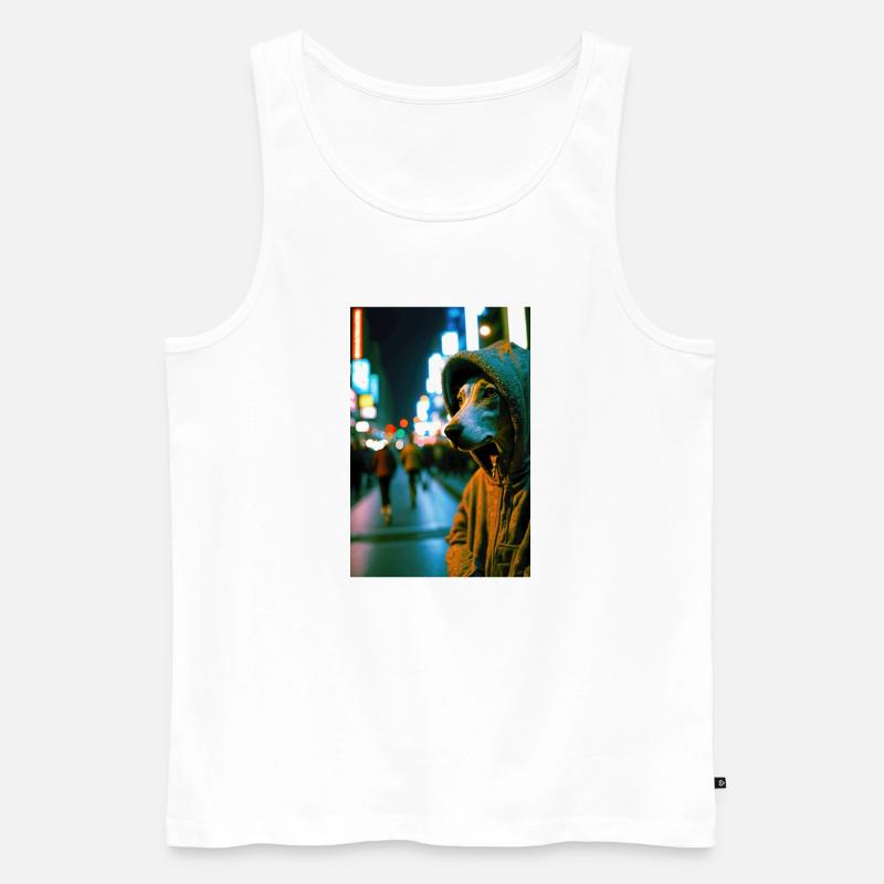 Cyrano auf der Straße 01 - Männer Premium Bio Tank Top - Weiß