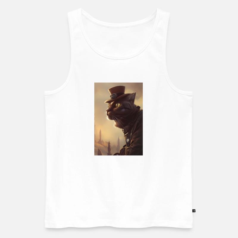 Herr Katze - Männer Premium Bio Tank Top - Weiß