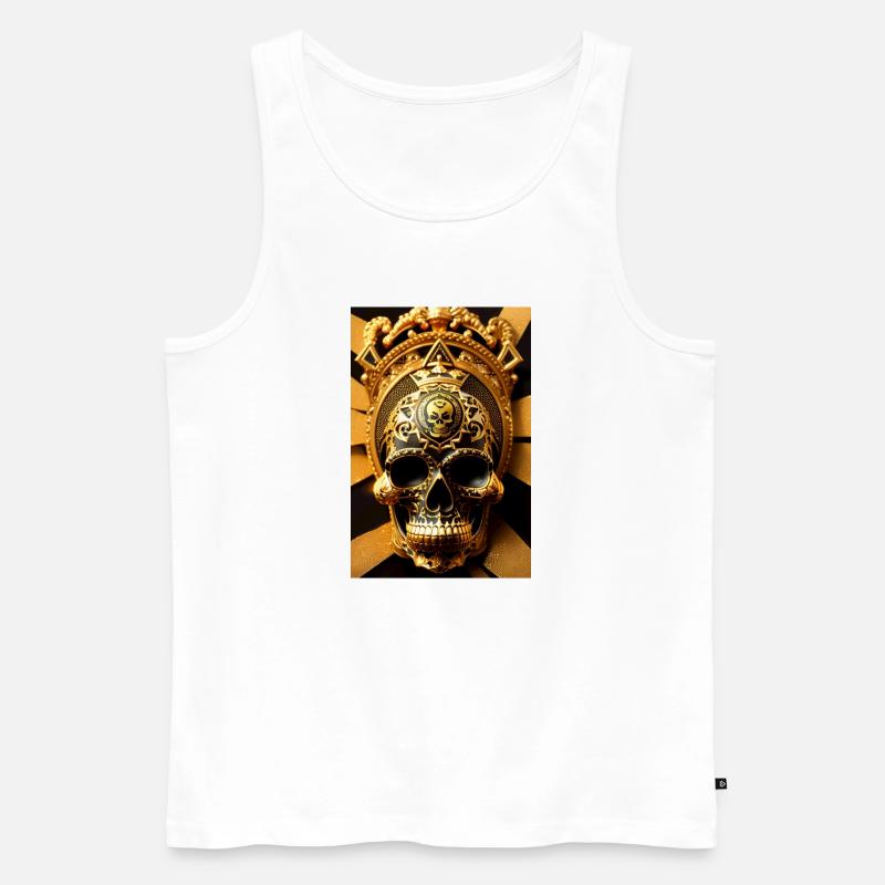 Maya-Schädel - Männer Premium Bio Tank Top - Weiß