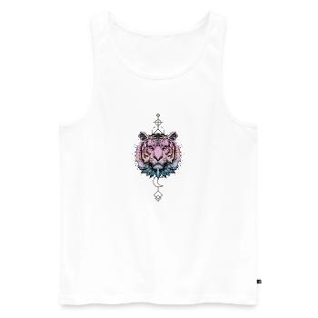 Wonderful colorful tiger - Men's Premium Organic Tank Top - white - Front - Michal (187cm)