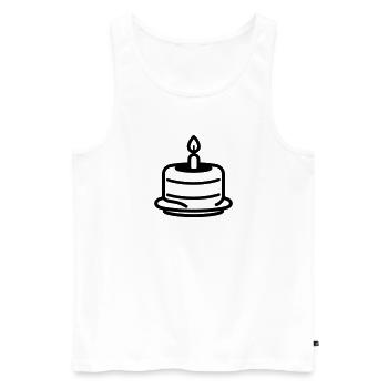 Gâteau d'anniversaire - Débardeur bio Premium Homme - blanc - Devant - Michal (187cm)