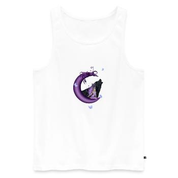 Fée sur la Lune - Débardeur bio Premium Homme - blanc - Devant - Michal (187cm)