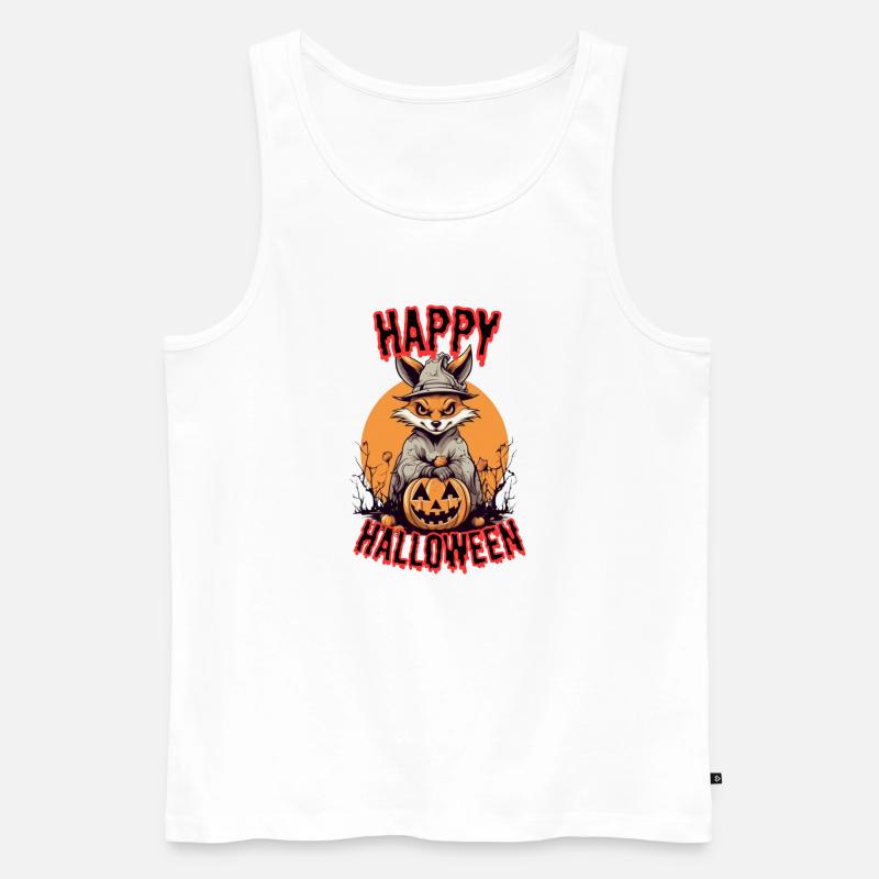 Süßer Fuchs mit Hexenkostüm Halloween - Männer Premium Bio Tank Top - Weiß