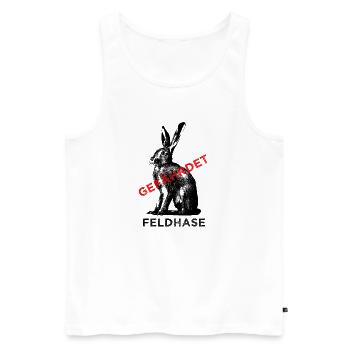 Der Feldhase ist gefährdet. - Männer Premium Bio Tank Top - Weiß - Vorne - Michal (187cm)