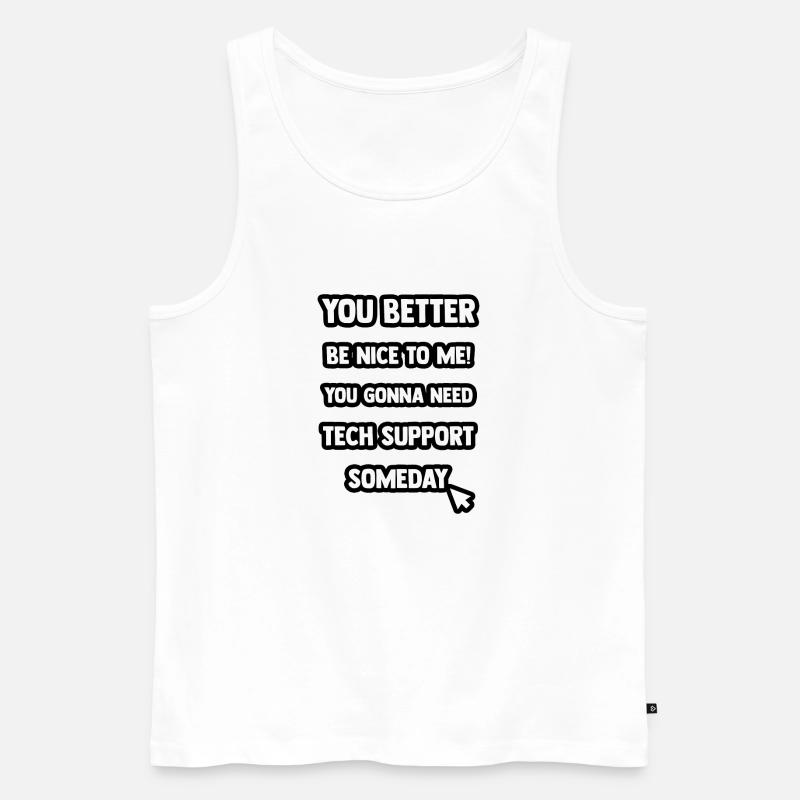 Tech Support - Männer Premium Bio Tank Top - Weiß