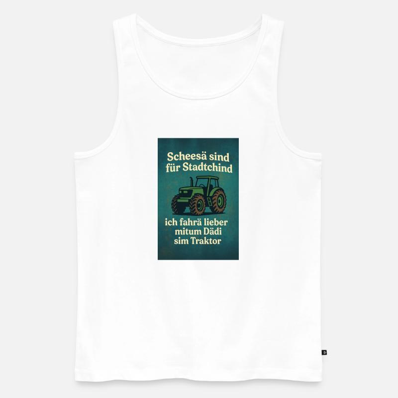 Traktor vum Dädi - Männer Premium Bio Tank Top - Weiß