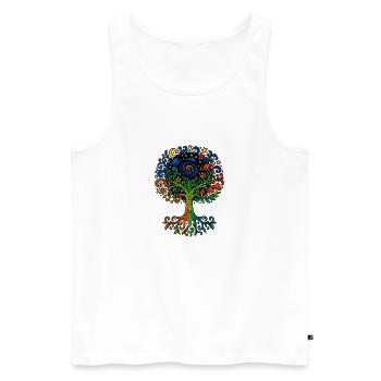 Arbre de l’Univers - Débardeur bio Premium Homme - blanc - Devant - Michal (187cm)