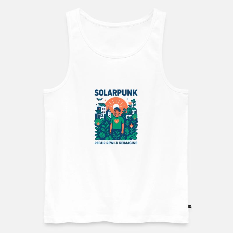 Solarpunk Manifest - Männer Premium Bio Tank Top - Weiß