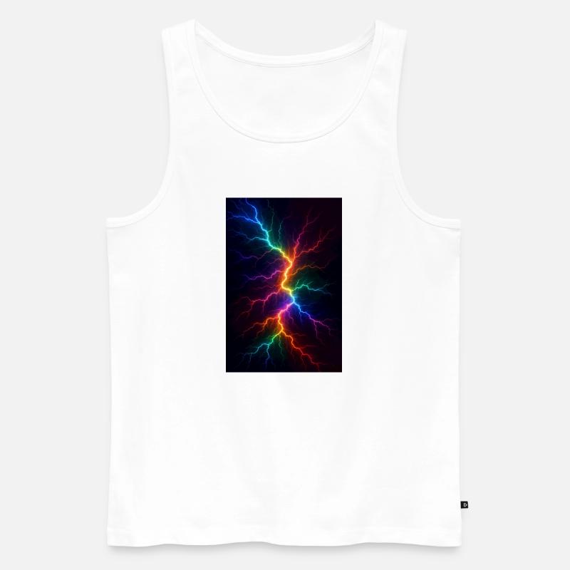 Regenbogen Blitzsturm - Männer Premium Bio Tank Top - Weiß