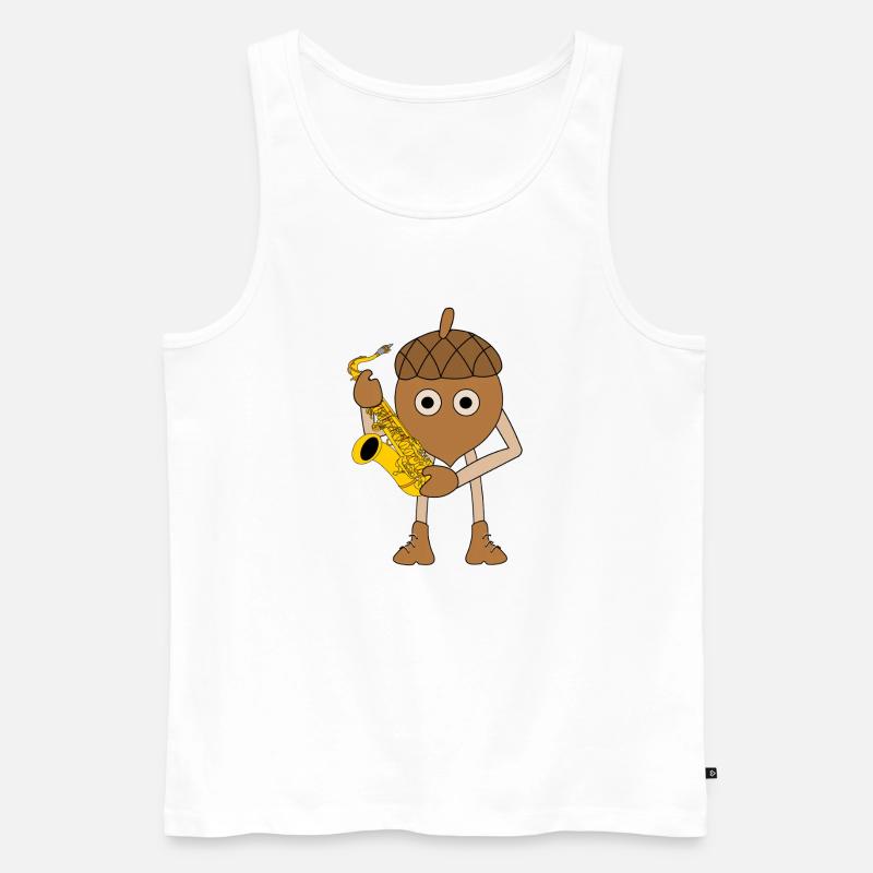Saxophon Sattel - Männer Premium Bio Tank Top - Weiß