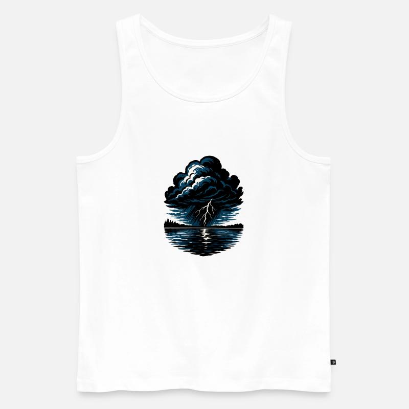 Sturm über den See - Männer Premium Bio Tank Top - Weiß