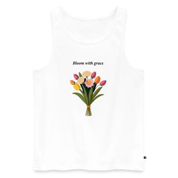 Spring bouquet of tulips and roses - Men's Premium Organic Tank Top - white - Front - AI Model Male 178 light (178cm)