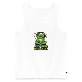 Pixel Frog : Juste un niveau de plus - Débardeur bio Premium Homme - blanc - Devant - Michal (187cm)