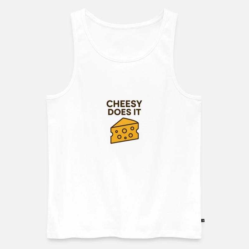 Cheesy does it Motivational Design - Männer Premium Bio Tank Top - Weiß