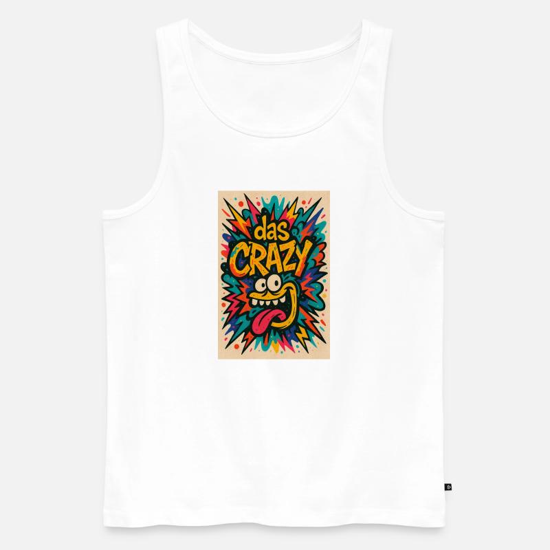Buntes Comic-Design mit Cartoon-Motiv das Crazy  - Männer Premium Bio Tank Top - Weiß