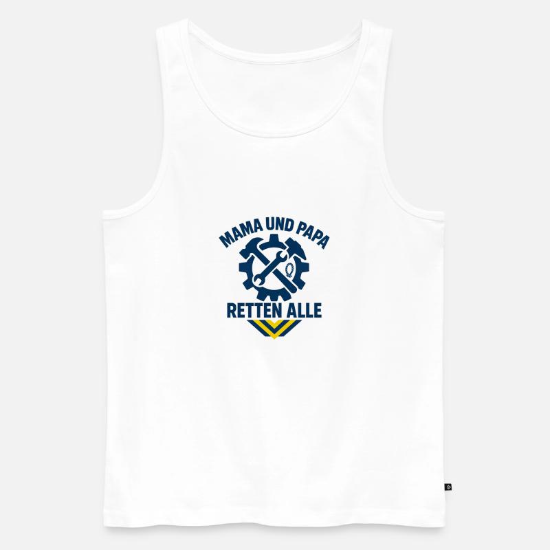 Mutter Vater Rettung Team Design - Männer Premium Bio Tank Top - Weiß