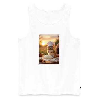 Creative Chef Mouse for Kitchen - Men's Premium Organic Tank Top - white - Front - AI Model Male 178 light (178cm)
