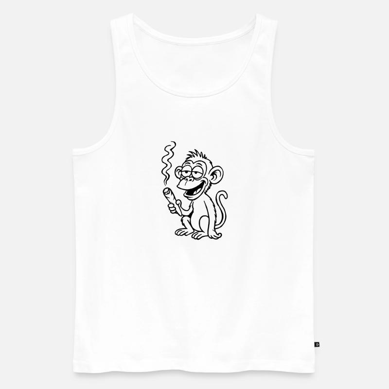 Der Affe peilt ein bisschen anders - Männer Premium Bio Tank Top - Weiß