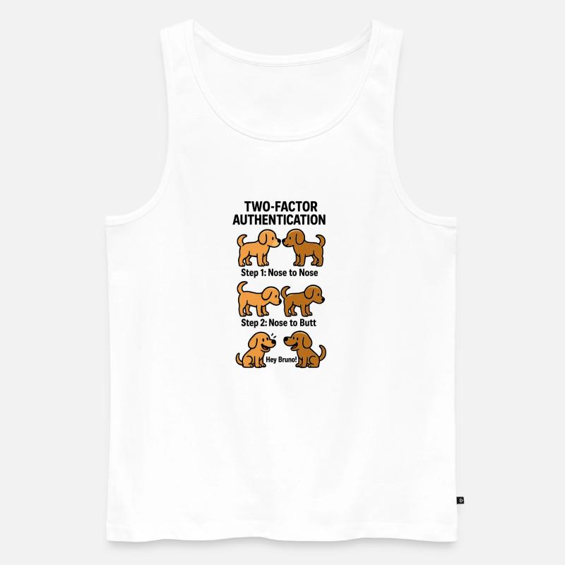 Two Factor Authentication Hunde - Männer Premium Bio Tank Top - Weiß