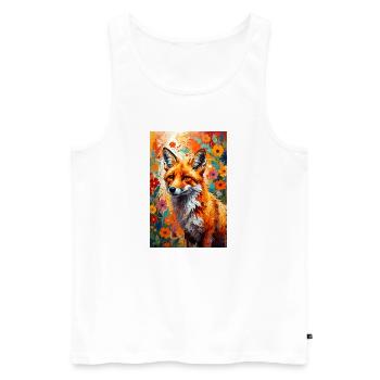 Fuchs Blumen abstrakt Fuchsliebhaber Geschenk  - Männer Premium Bio Tank Top - Weiß - Vorne - AI Model Male 178 light (178cm)