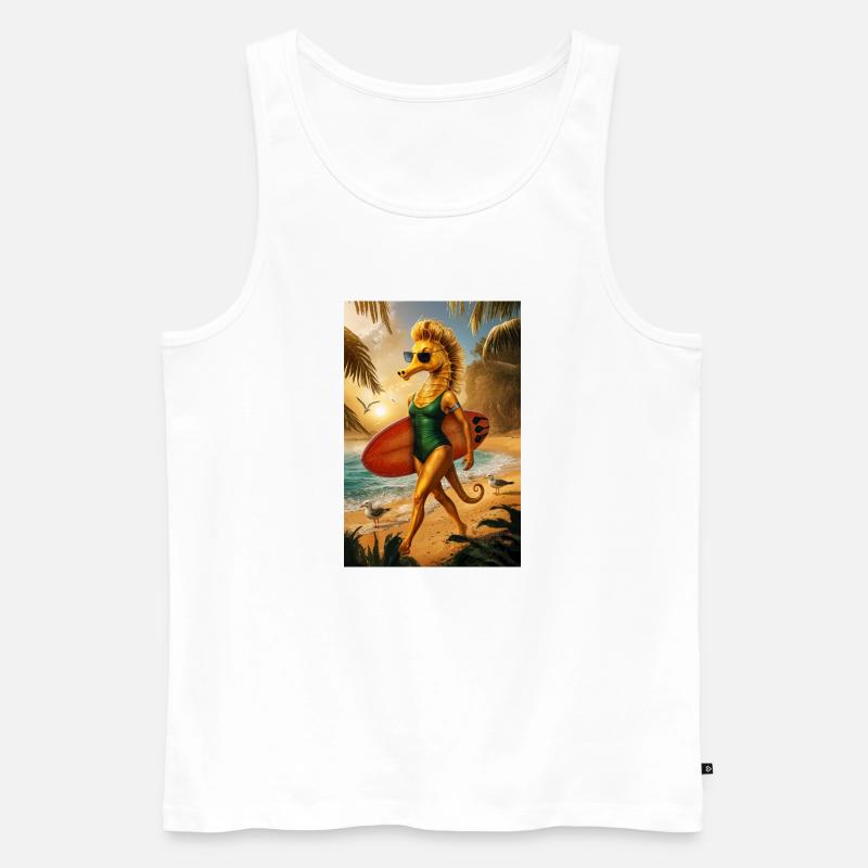 Surfer Humanoides Seepferdchen - Männer Premium Bio Tank Top - Weiß