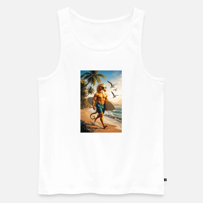Surfer Humanoides Seepferdchen - Männer Premium Bio Tank Top - Weiß