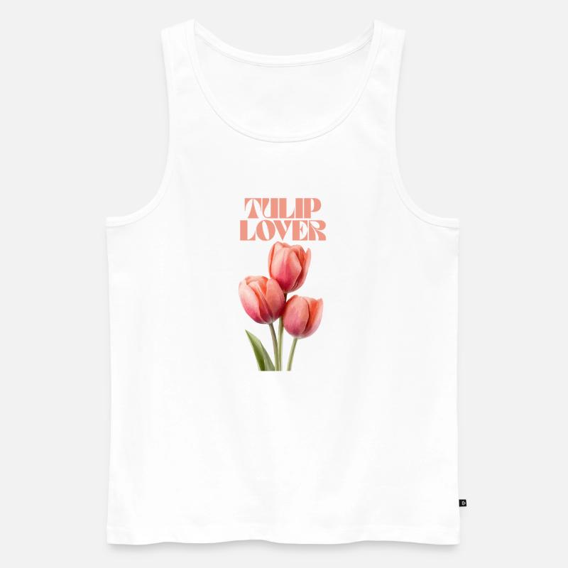 Tulip Lover Blumen Modedesign - Männer Premium Bio Tank Top - Weiß