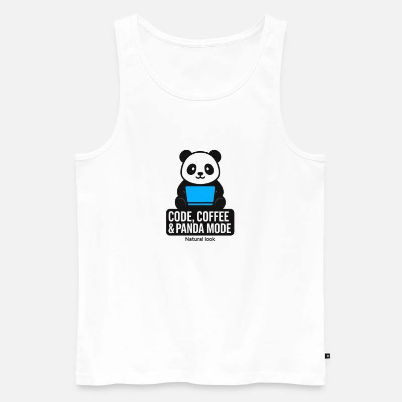 Code, Kaffee & Panda Style - Männer Premium Bio Tank Top - Weiß