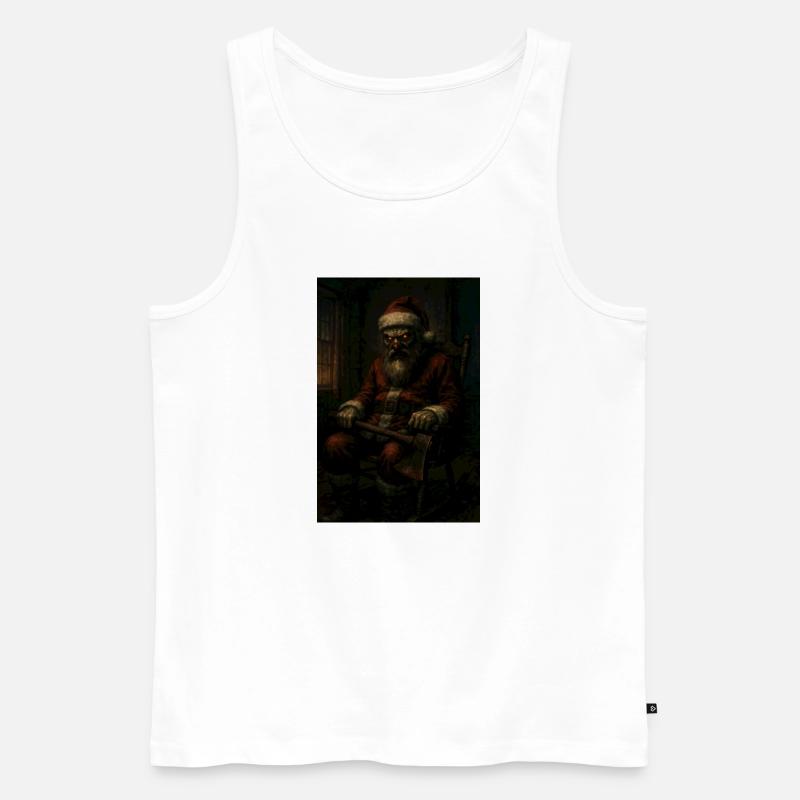 Dunkler Weihnachtsmann mit Axt - Männer Premium Bio Tank Top - Weiß