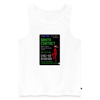 Weihnachtsmann Kontakt Witz Design - Männer Premium Bio Tank Top - Weiß - Vorne - Michal (187cm)