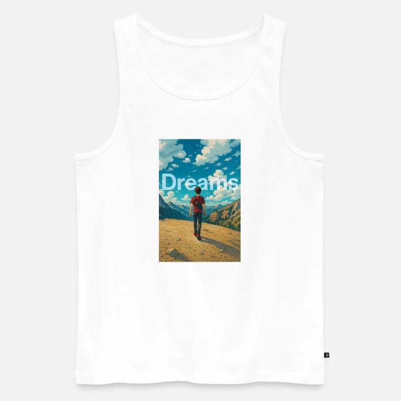 Träumer in den Bergen - Männer Premium Bio Tank Top - Weiß