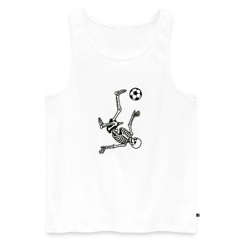 Skeleton with Football | Bicycle kick - Men's Premium Organic Tank Top - white - Front - Michal (187cm)