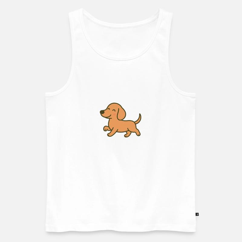 conception de dessin animé de course de chiot joyeux - Débardeur bio Premium Homme - blanc