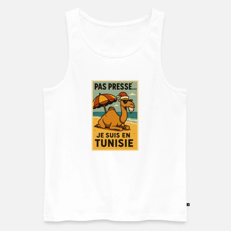 Weihnachtskamel in Tunesien - Männer Premium Bio Tank Top - Weiß