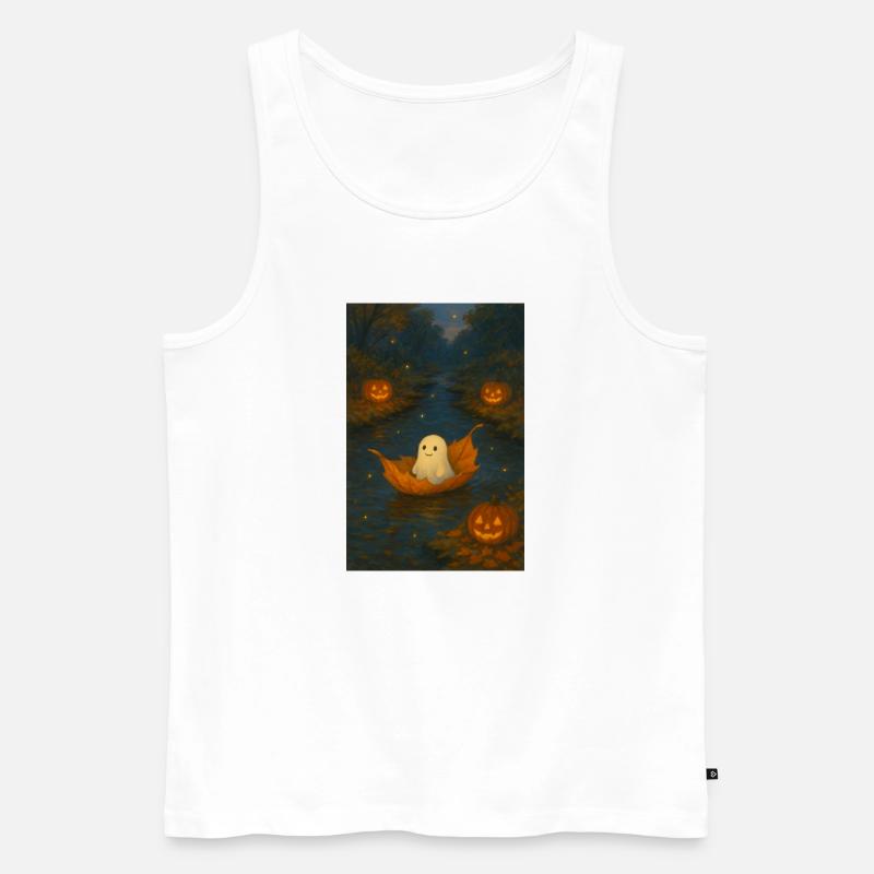 Niedlicher Geist im Herbstlaub - Männer Premium Bio Tank Top - Weiß